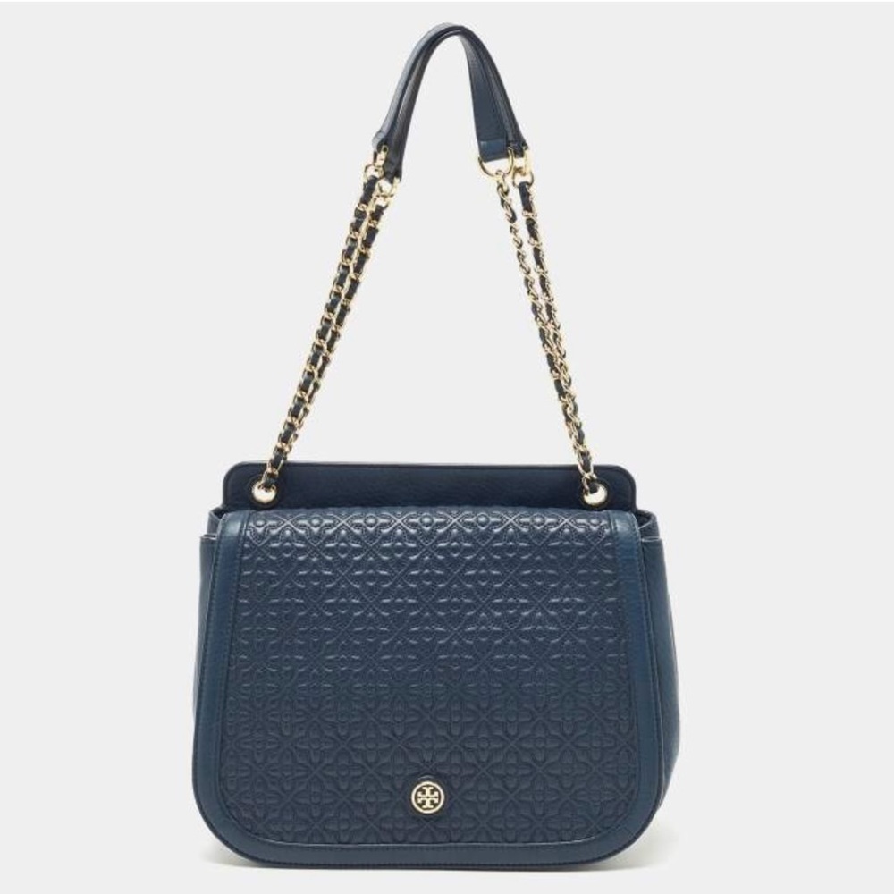 NWT Tory Burch Bryant Quilted Stiched Shoulder Bag in Color Hudson Bay
